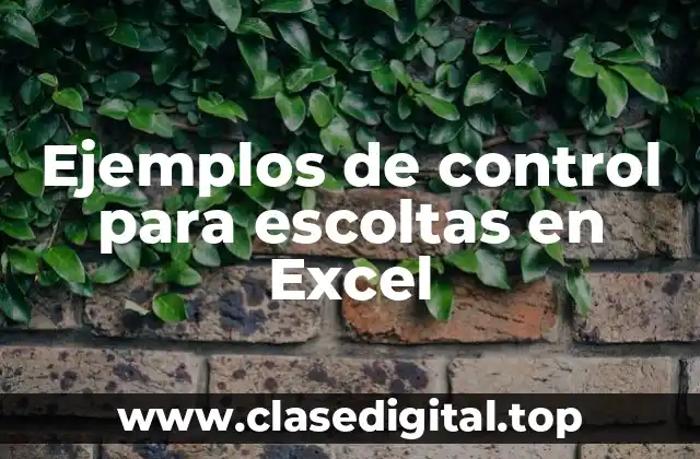 Ejemplos de control para escoltas en Excel