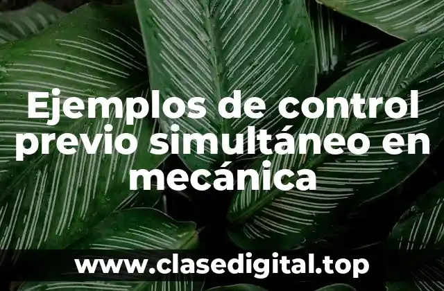 Ejemplos de control previo simultáneo en mecánica