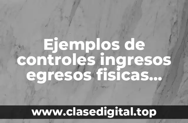 Ejemplos de controles ingresos egresos fisicas intangibles y de programa