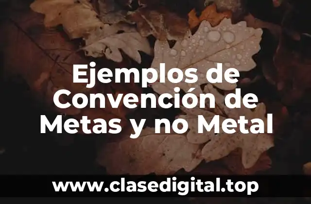 Ejemplos de Convención de Metas y no Metal