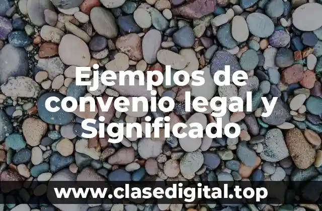 Ejemplos de convenio legal y Significado