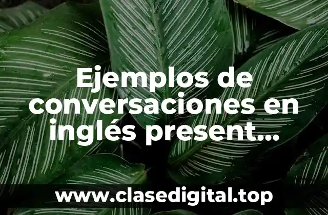 Ejemplos de conversaciones en inglés present simple y Significado
