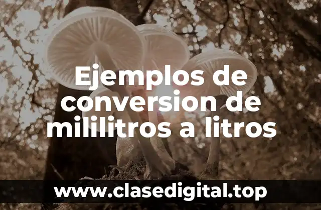 Ejemplos de conversion de mililitros a litros