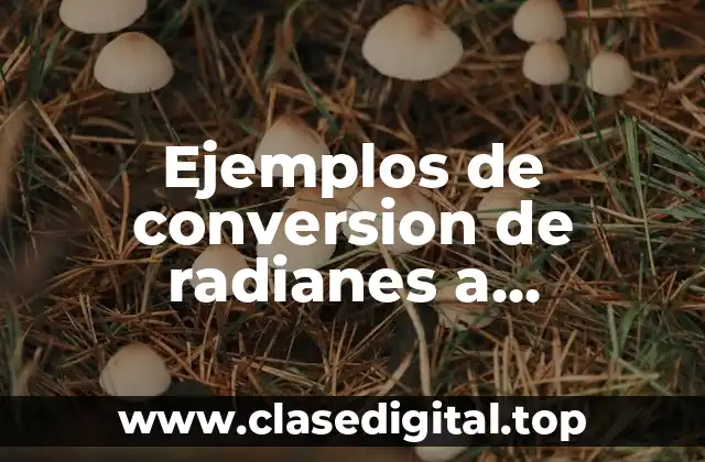 Ejemplos de conversion de radianes a sexagesimales