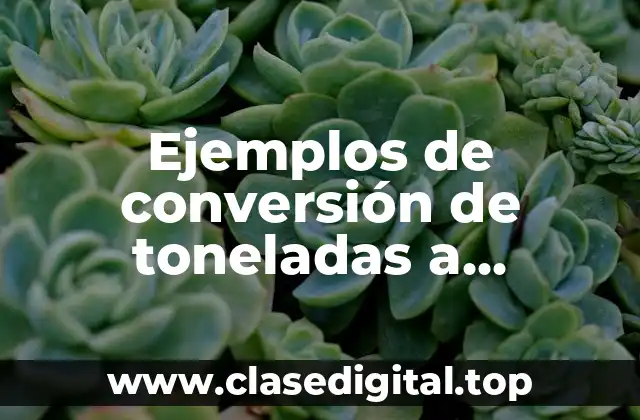 Ejemplos de conversión de toneladas a kilogramos