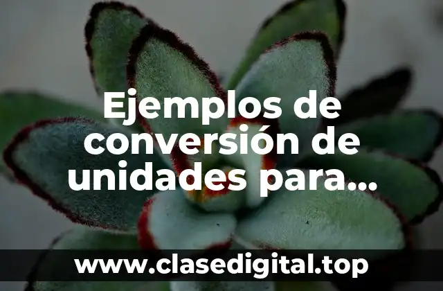 Ejemplos de conversión de unidades para bachillerato