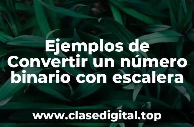 Ejemplos de Convertir un número binario con escalera