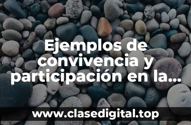 Ejemplos de convivencia y participación en la escolar