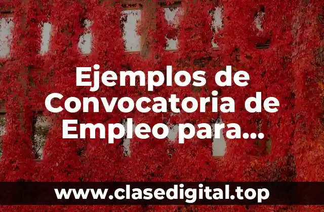 Ejemplos de Convocatoria de Empleo para Abogado