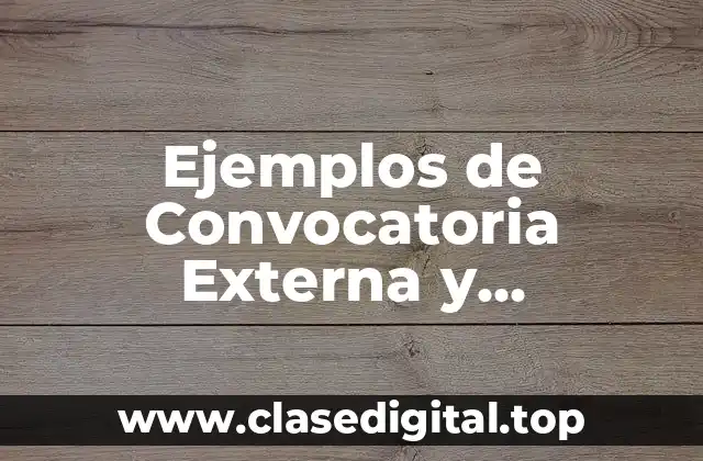 Ejemplos de Convocatoria Externa y Significado