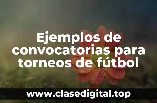 Ejemplos de convocatorias para torneos de fútbol