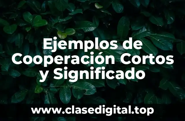 Ejemplos de Cooperación Cortos y Significado