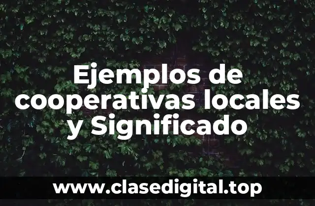 Ejemplos de cooperativas locales y Significado