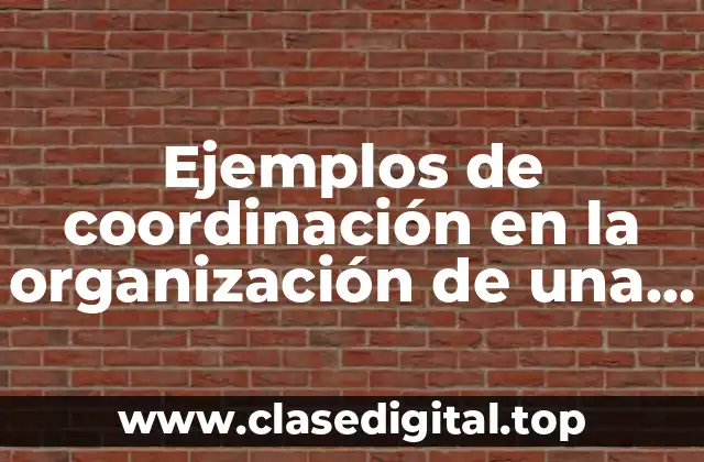 Ejemplos de coordinación en la organización de una empresa