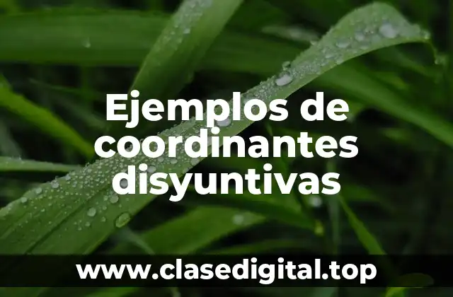 Ejemplos de coordinantes disyuntivas