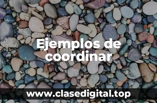 Ejemplos de coordinar