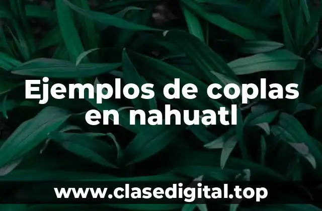 Ejemplos de coplas en nahuatl