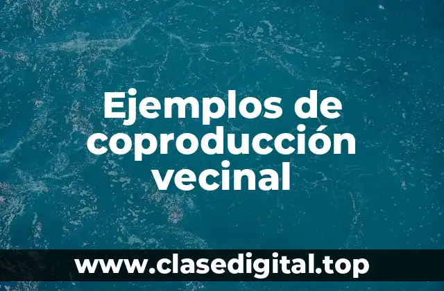 Ejemplos de coproducción vecinal