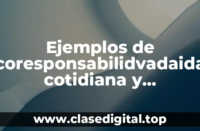 Ejemplos de coresponsabilidvadaida cotidiana y Significado