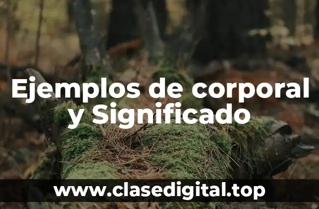 Ejemplos de corporal y Significado