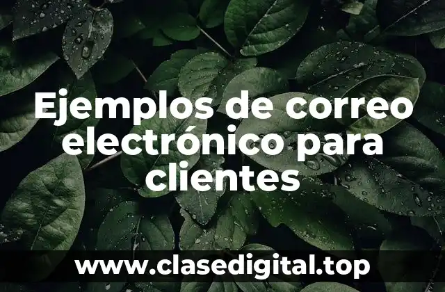 Ejemplos de correo electrónico para clientes