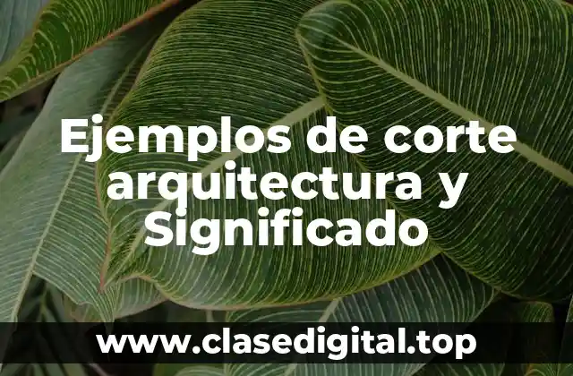 Ejemplos de corte arquitectura y Significado
