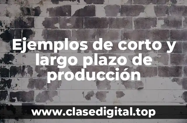 Ejemplos de corto y largo plazo de producción