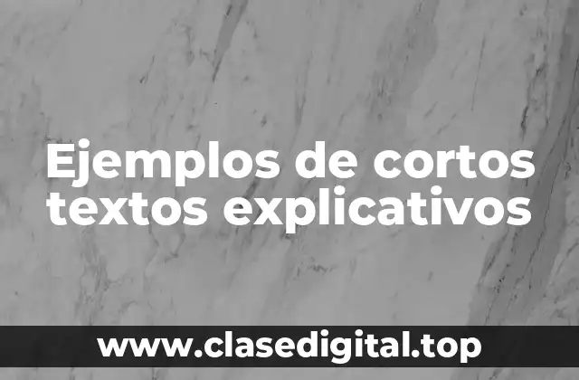 Ejemplos de cortos textos explicativos