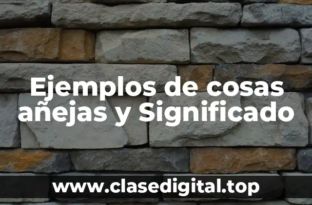 Ejemplos de cosas añejas y Significado