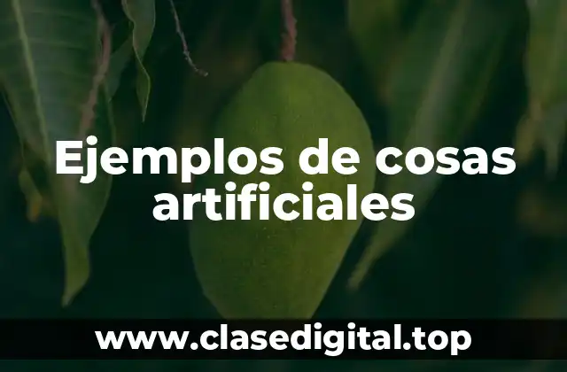 Ejemplos de cosas artificiales