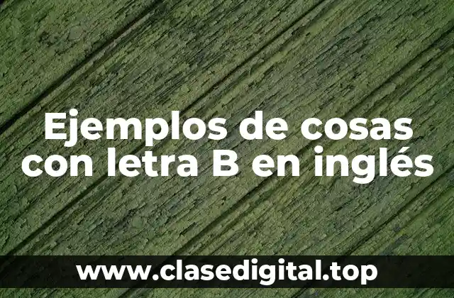 Ejemplos de cosas con letra B en inglés