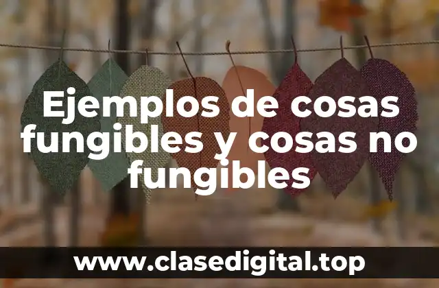 Ejemplos de cosas fungibles y cosas no fungibles