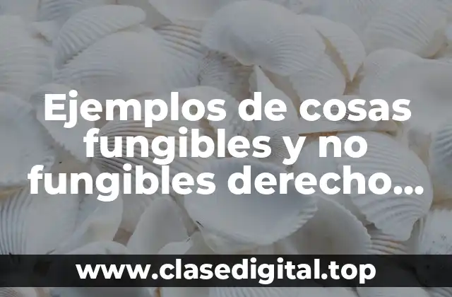 Ejemplos de cosas fungibles y no fungibles derecho romano.