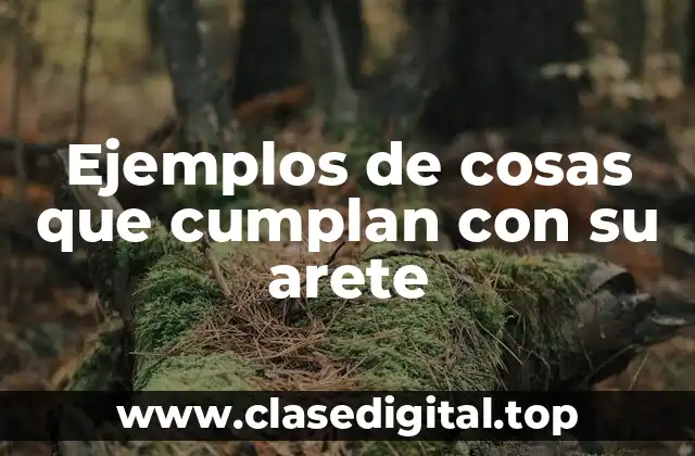 Ejemplos de cosas que cumplan con su arete