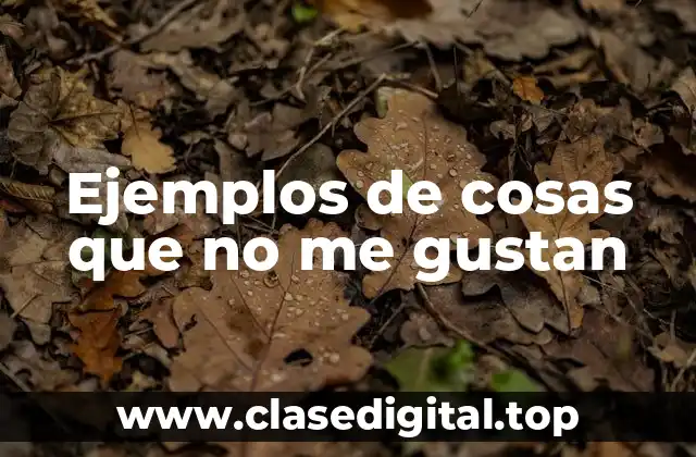 Ejemplos de cosas que no me gustan