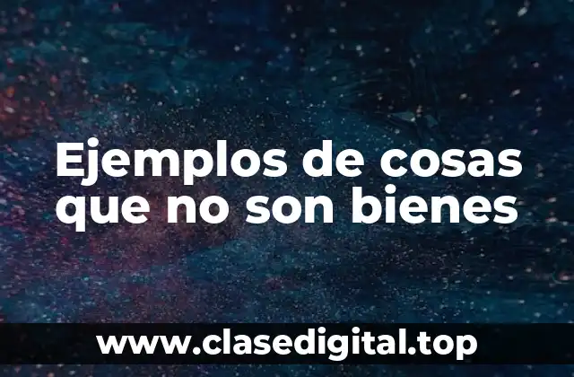 Ejemplos de cosas que no son bienes