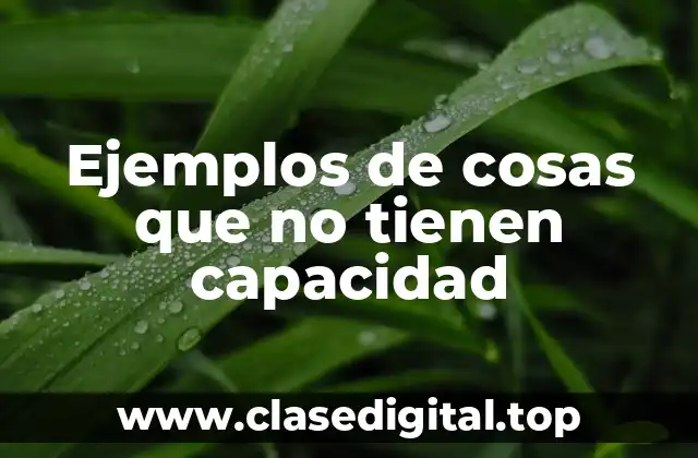 Ejemplos de cosas que no tienen capacidad