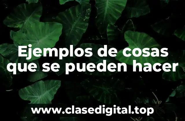 Ejemplos de cosas que se pueden hacer