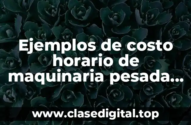 Ejemplos de costo horario de maquinaria pesada en Excel