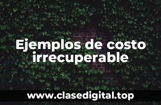 Ejemplos de costo irrecuperable