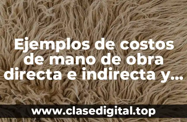 Ejemplos de costos de mano de obra directa e indirecta y Significado