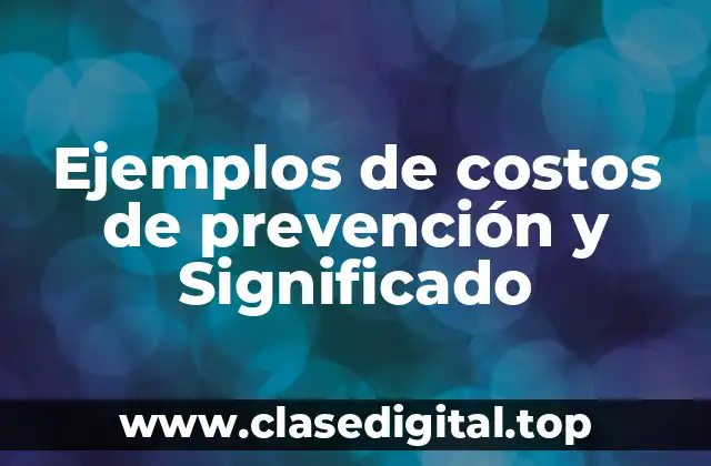 Ejemplos de costos de prevención y Significado
