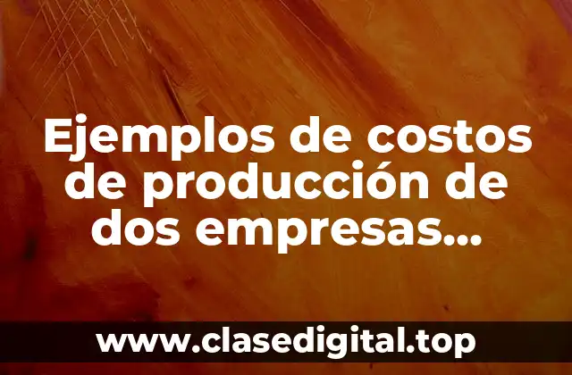 Ejemplos de costos de producción de dos empresas diferentes
