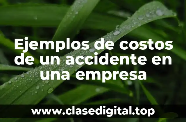 Ejemplos de costos de un accidente en una empresa