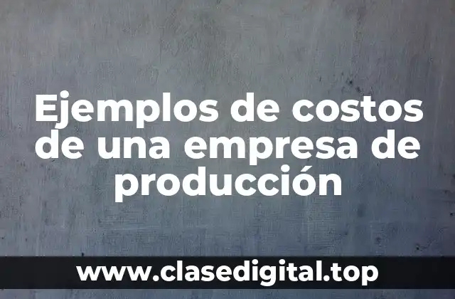 Ejemplos de costos de una empresa de producción