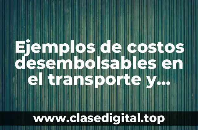 Ejemplos de costos desembolsables en el transporte y Significado