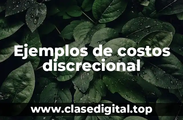 Ejemplos de costos discrecional