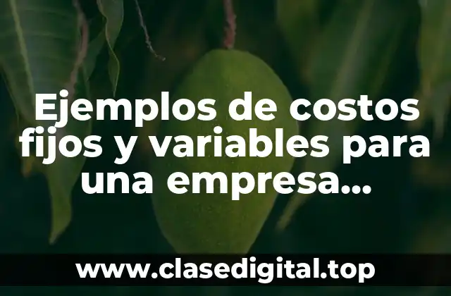 Ejemplos de costos fijos y variables para una empresa agropecuaria
