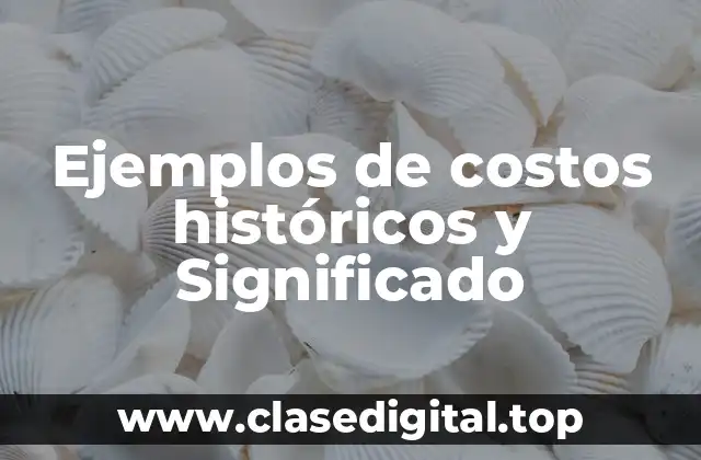 Ejemplos de costos históricos y Significado