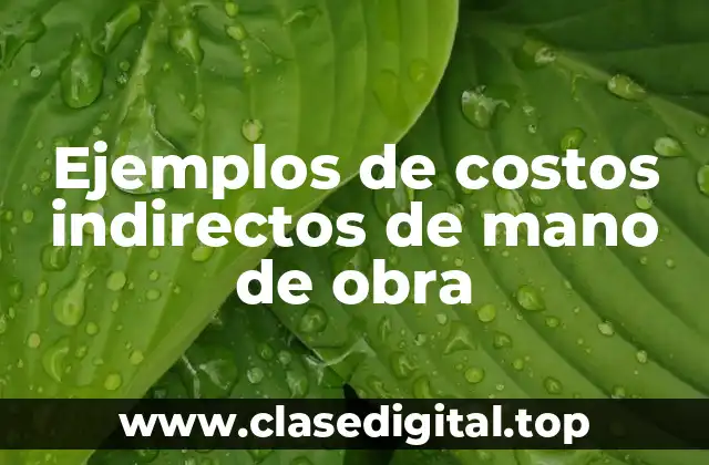 Ejemplos de costos indirectos de mano de obra